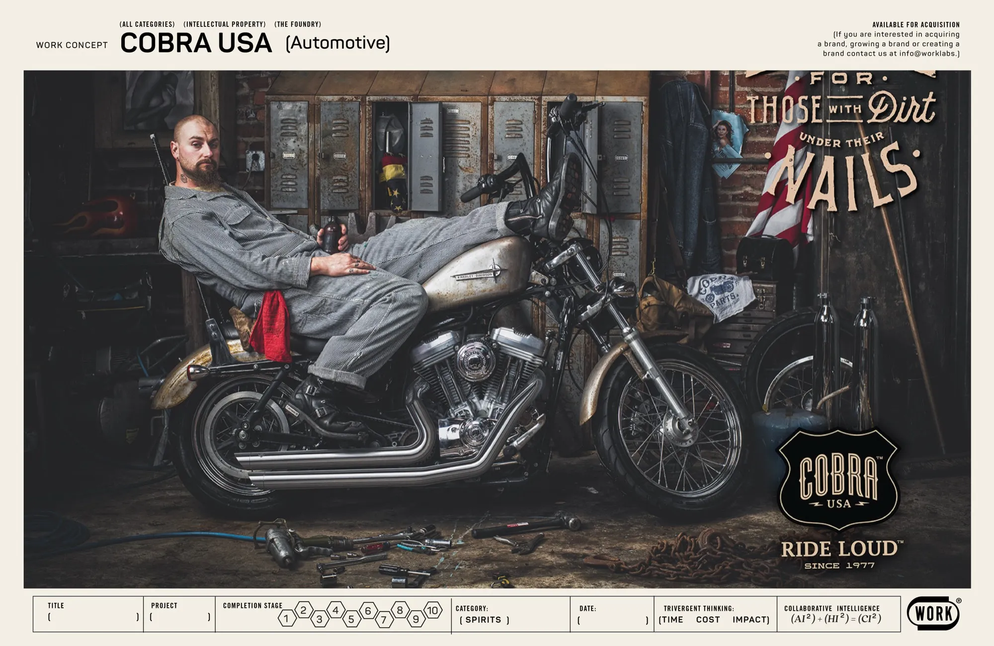 Cobra USA work concept presentation board