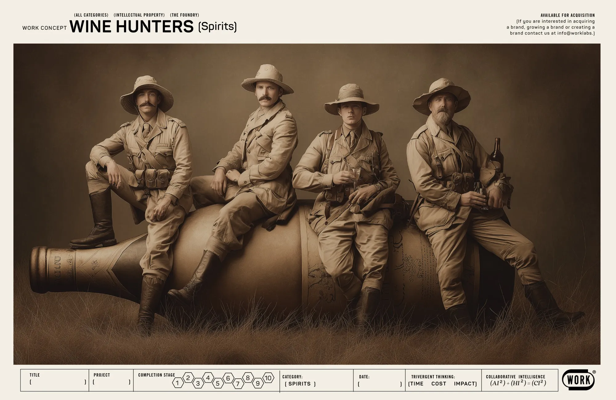 Wine Hunters work concept presentation board